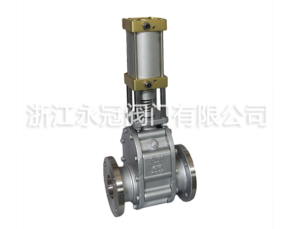 Z644TC不銹鋼氣動陶瓷雙閘板閥 Z644TC不銹鋼氣動陶瓷雙閘板閥